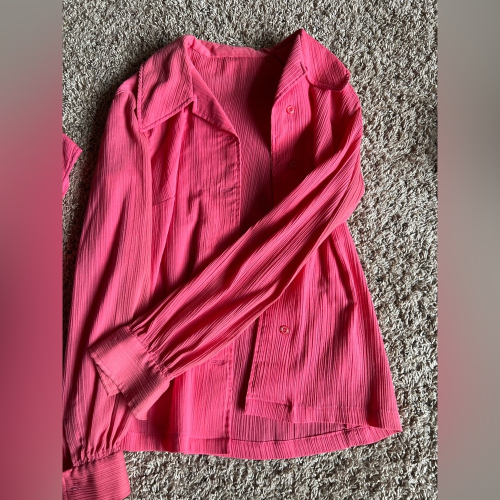 VINTAGE HANDMADE, One-Of-A-Kind Hibiscus Pink Tiered Skirt Set. - Picture 10 of 16